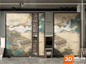 Folding screen Skp Files 